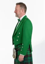 Kelly Green Prince Charlie Kilt Jacket with Vest Left Side View