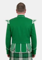 Kelly Green Scottish Military Doublet Jacket Back View