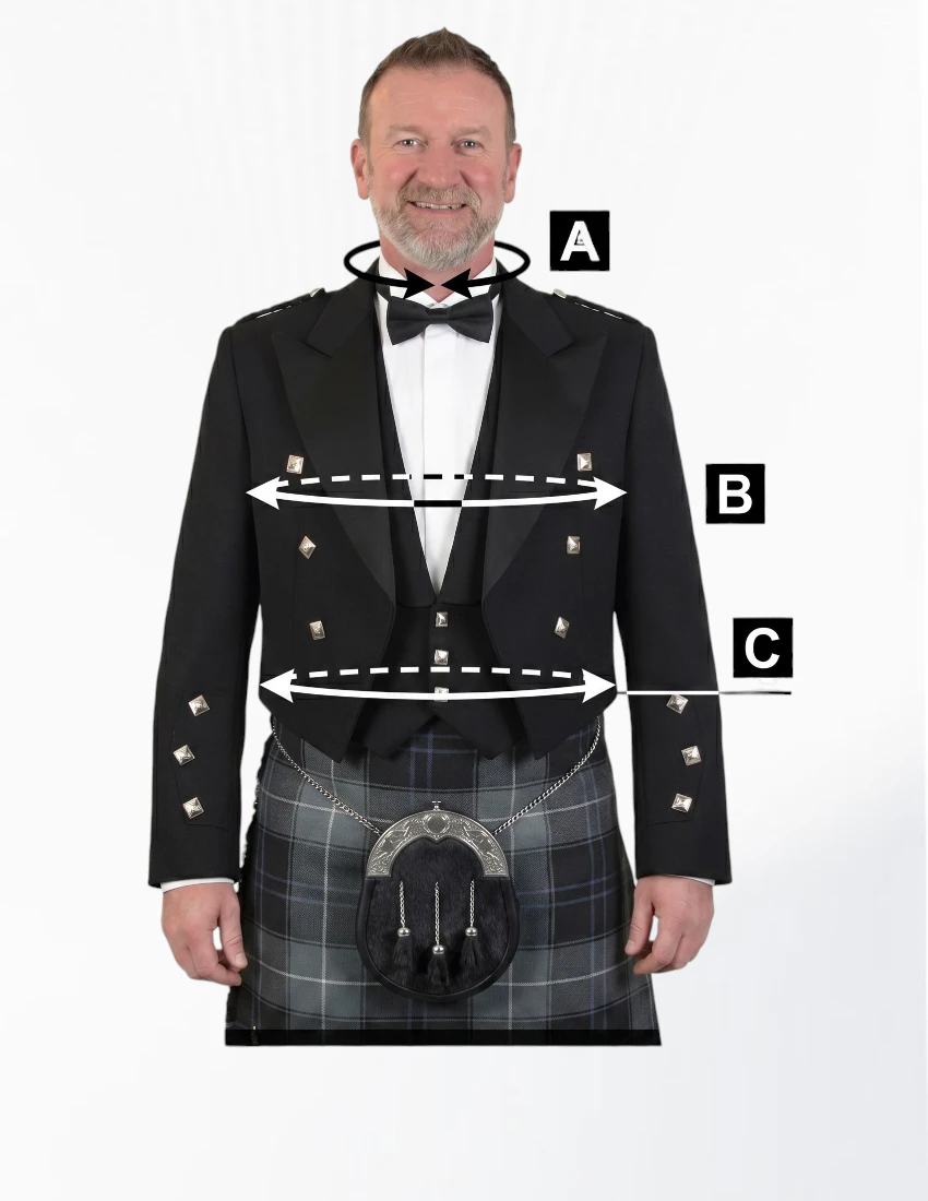 Kilt Jacket Size Guide