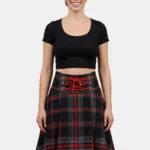 Lace-Up Spirit Of Highlander Tartan Skirt Front View
