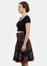 Lace-Up Spirit Of Highlander Tartan Skirt Left Side View