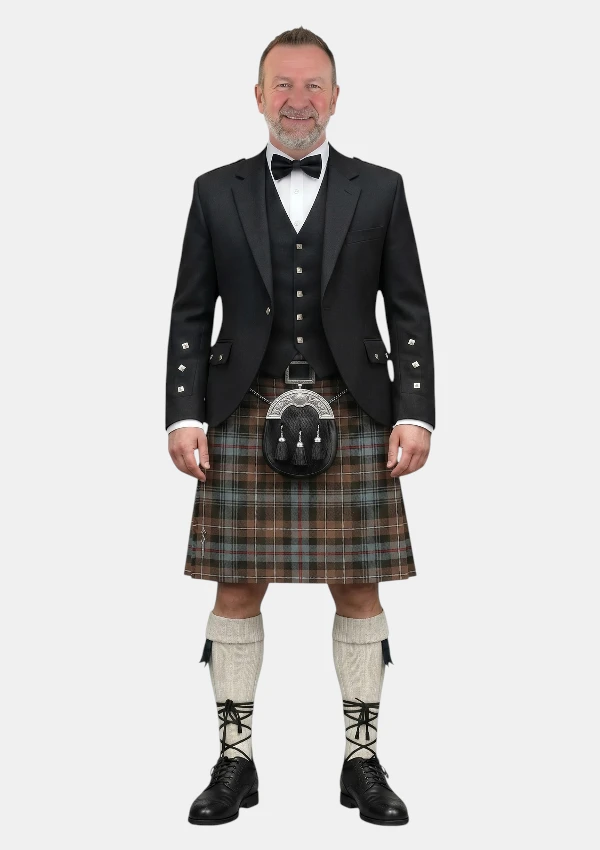 MacKenzie Weathered Tartan Kilt Outfit Front