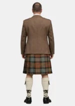 Maclaren Weathered Tartan Kilt And Tan Argyle Jacket Kilt Outfit Back View