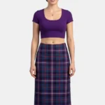 Masonic Tartan Midi Skirt Front View