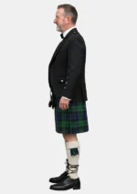 Men's Black Watch Tartan Kilt With Black Argyle Jacket Kilt Outfit Left Side View