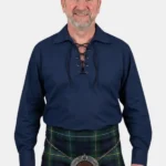Navy Blue Jacobite Ghillie Shirt Front View