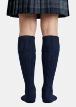 Navy Blue Kilt Socks Back View