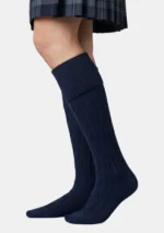 Navy Blue Kilt Socks Left Side View
