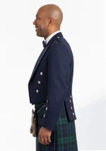 Navy Blue Prince Charlie Kilt Jacket with Vest Left Side View