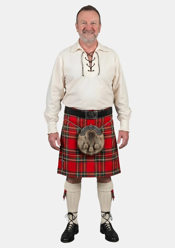 Off-White Ghillie Shirt Kilt Outfit Front View