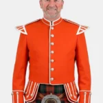 Orange Scottish Military Doublet Jacket Front View