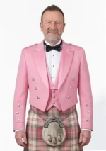 Pink Prince Charlie Kilt Jacket with Vest Front View