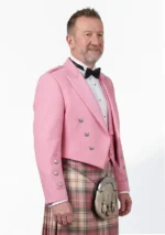 Pink Prince Charlie Kilt Jacket with Vest Right Side View