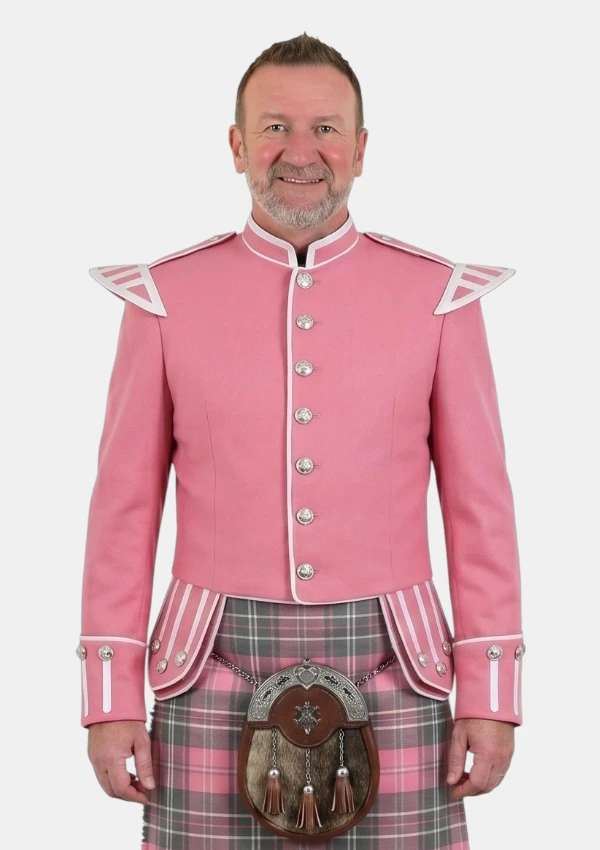 Pink Scottish Military Doublet Jacket Front View