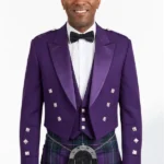 Purple Prince Charlie Kilt Jacket with Vest Front View