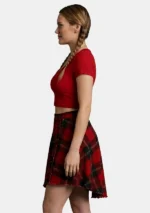 Ramsay Red Tartan Skirt Left Side View