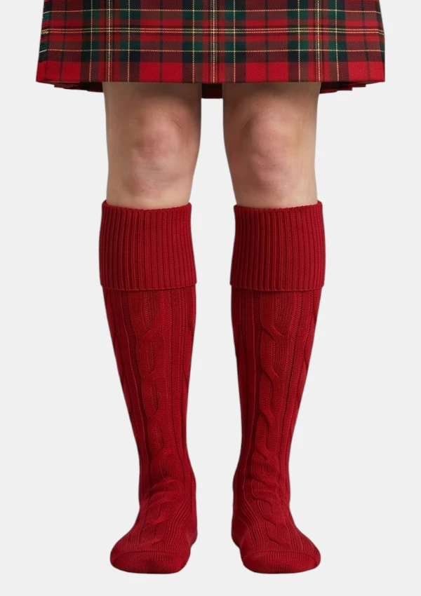 Red Kilt Socks Front View
