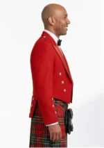 Red Prince Charlie Kilt Jacket with Vest Right Side View