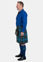 Royal Blue Ghillie Shirt Kilt Outfit Left Side View