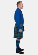 Royal Blue Ghillie Shirt Kilt Outfit Right Side View