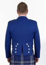 Royal Blue Prince Charlie Kilt Jacket with Vest Back View