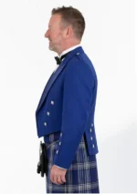Royal Blue Prince Charlie Kilt Jacket with Vest Left Side View