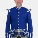 Royal Blue Scottish Military Doublet Jacket Front View