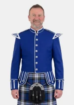 Royal Blue Scottish Military Doublet Jacket Front View
