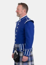 Royal Blue Scottish Military Doublet Jacket Left Side View