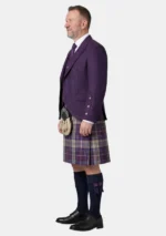 Shiel Purple Tartan Kilt And Purple Argyle Jacket Kilt Outfit Left Side View