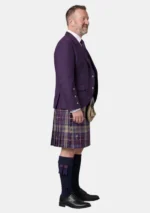 Shiel Purple Tartan Kilt And Purple Argyle Jacket Kilt Outfit Right Side View