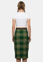 St Patrick Tartan Pencil Skirt Back View