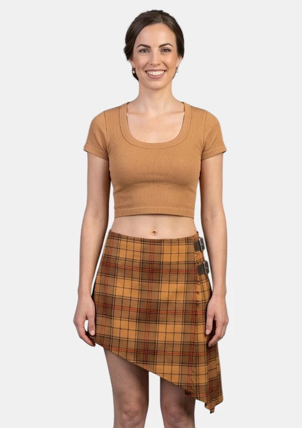V-Cut Ulster Tartan Skirt Front View
