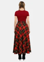 Wallace Tartan Urban Style Maxi Skirt Back View