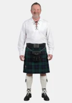 White Ghillie Shirt Kilt Outfit Front View