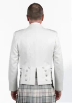 White Prince Charlie Kilt Jacket with Vest Back View
