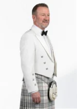 White Prince Charlie Kilt Jacket with Vest Right Side View
