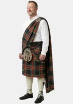 Black Stewart Tartan Great Kilt Left