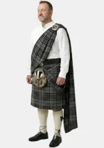 Grey Watch Tartan Great Kilt Left