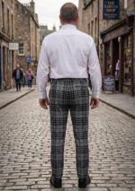 Hand Made Grey Watch Tartan Trouser Back