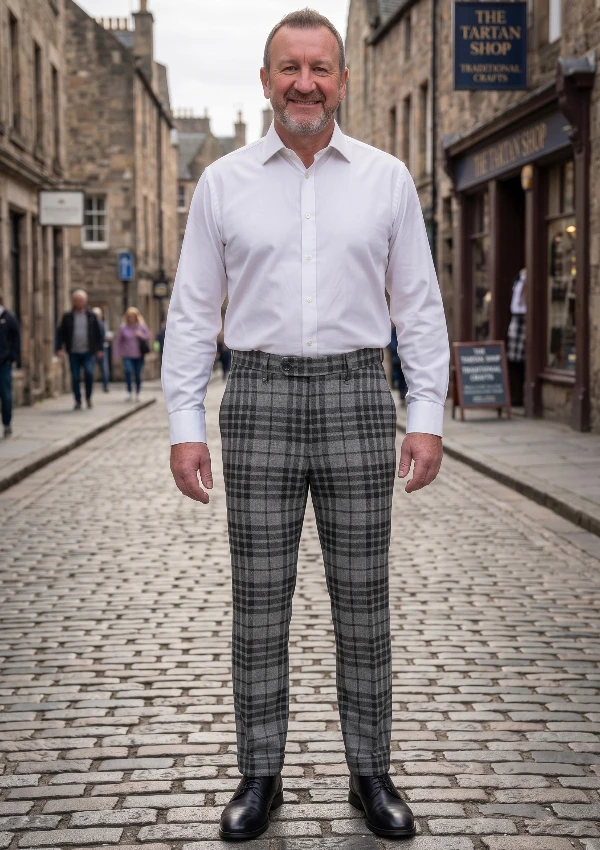 Hand Made Grey Watch Tartan Trouser Hand Made Grey Watch Tartan Trouser