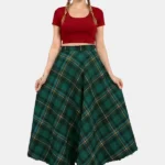 Heartfelt Welcome Tartan Urban Style Maxi Skirt Front