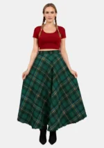 Heartfelt Welcome Tartan Urban Style Maxi Skirt Front
