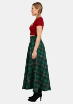 Heartfelt Welcome Tartan Urban Style Maxi Skirt Left
