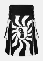 Optical Wave Coat of Arms Utility Kilt Front