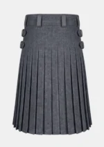 Grey Wool Kilt Back