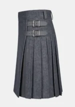 Grey Wool Kilt Left