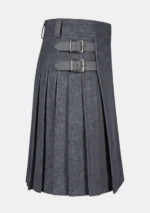 Grey Wool Kilt Right