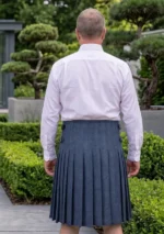 Men's Navy Blue Tweed Kilt Back