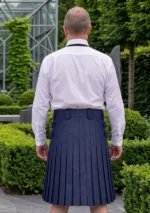 Men's Navy Blue Wool Kilt Back